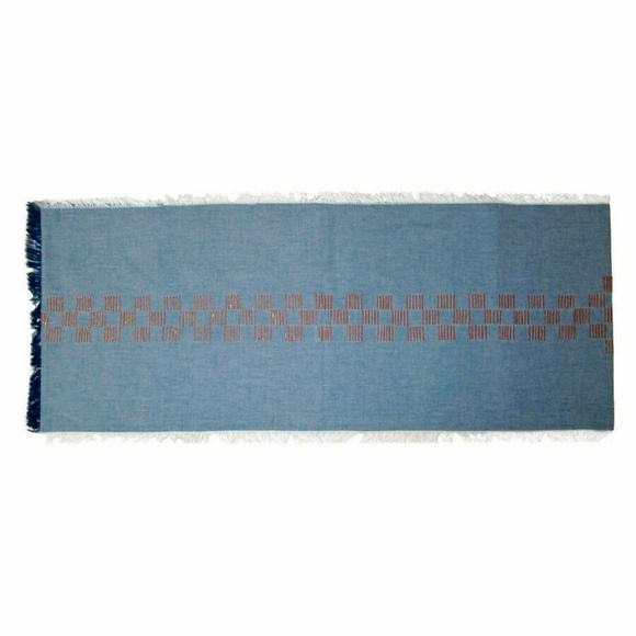 Nate Berkus Chambray Blue Embroidered Table Runner - Picture 4 of 4